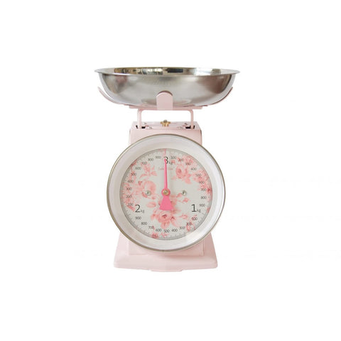 ISABELLE ROSE Kitchen scale NATHALIE pink with flowers 3 kg IRSCALE2