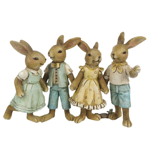 CLAYRE &amp; EEF Set of 4 bunnies Easter decorations beige 16x6x11 cm