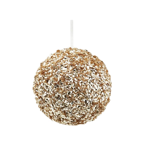 EDG Glitter ball Christmas decoration ball to hang golden pvc Ø15 cm