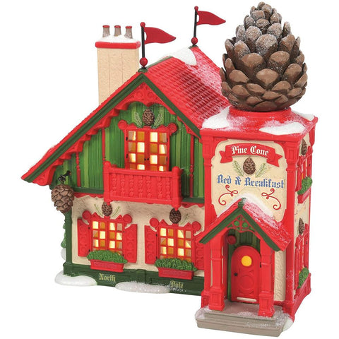 Department 56 Lighted Building S-Pine cone Bed &amp; Breakfast "North Pole Village"