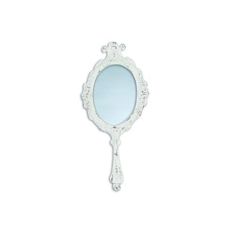BLANC MARICLO' Specchietto con manico resina bianco 3 varianti 11x2,5x23,5 cm