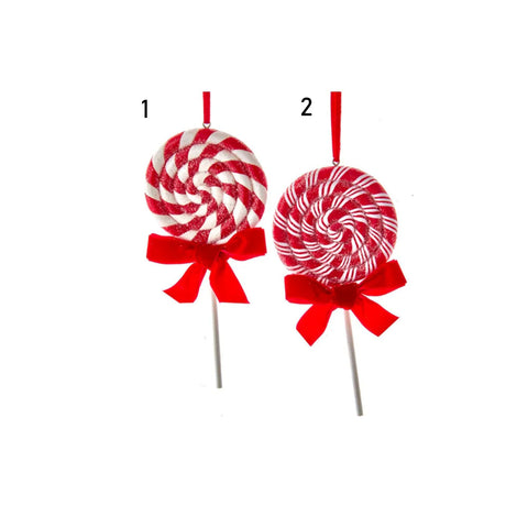 Kurt S. Adler Lollipop with bows to hang for Christmas tree 2 variants h16cm