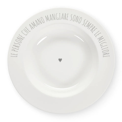 Nuvole di Stoffa Porcelain soup plate with "My Home" dedication D21.6 2 variants (1pc)