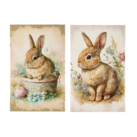 Cloth Clouds Framework with Shabby rabbits 22x35x2.5 cm 2 variants (1pc)