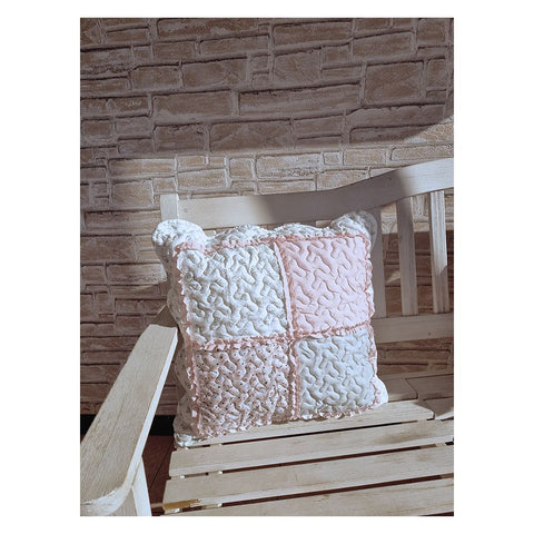 L'ATELIER 17 "Spring" microfibre patch effect furnishing cushion 50x50 cm