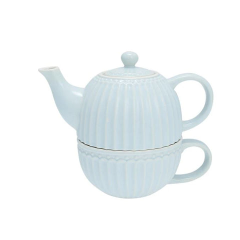 GREENGATE Light blue porcelain teapot with ALICE cup 18x13x11 cm STWTEFAALI2904