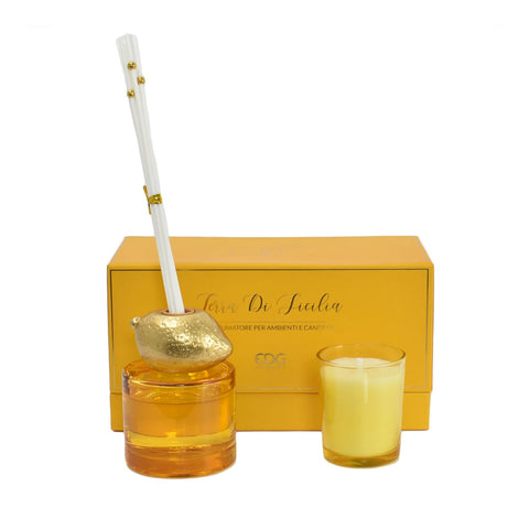 EDG "TERRA DI SICILIA" fragrance set, candle and 100ml glass room perfume