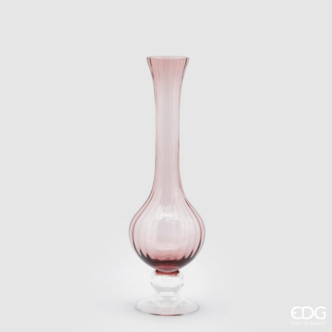 EDG Enzo de Gasperi Striped indoor vase with long neck in "Collolungo" polished glass, for flowers or plants, modern, classic style 2 variants