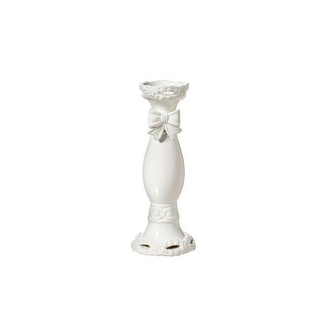 L'ART DI NACCHI Bougeoir candélabre en céramique blanche 10x10x26 cm KF-41