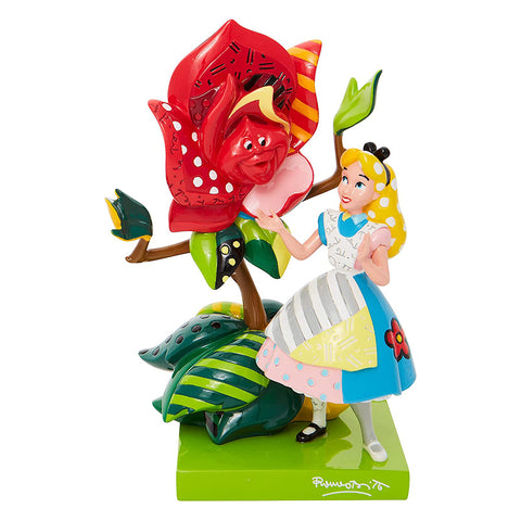 Figurine Disney Alice avec fleur "Alice au pays des merveilles" en résine multicolore 10x13,5xh20 cm