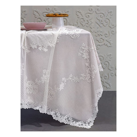 L'ATELIER 17 Rectangular kitchen tablecloth in damask lace, Shabby Chic, Classic "Aurore" 3 variants