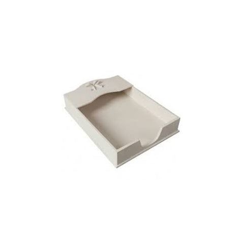 COCCOLE DI CASA Cassetta porta documenti con fiocco resina bianco 35x23x5,5 cm