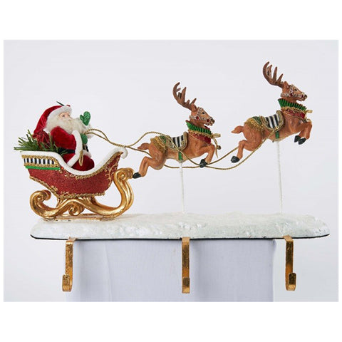 GOODWILL Christmas decoration Santa Claus in sleigh with reindeer and hangers