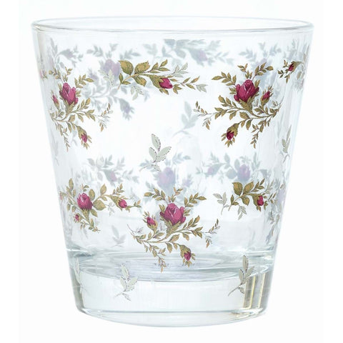 BLANC MARICLO' Set 6 water glasses with roses H 9 cm A30165