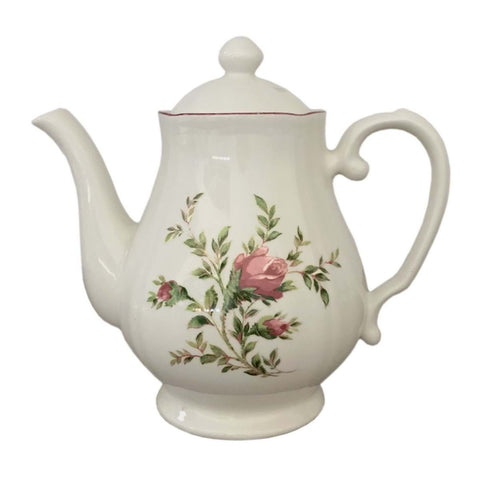 BLANC MARICLO' Teiera in ceramica MOSS ROSE bianca con fiori 940 ml A29864