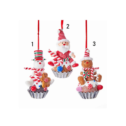 Kurt S. Adler Cupcakes en pain d'épice à suspendre pour sapin de Noël 3 variations 8,89 cm