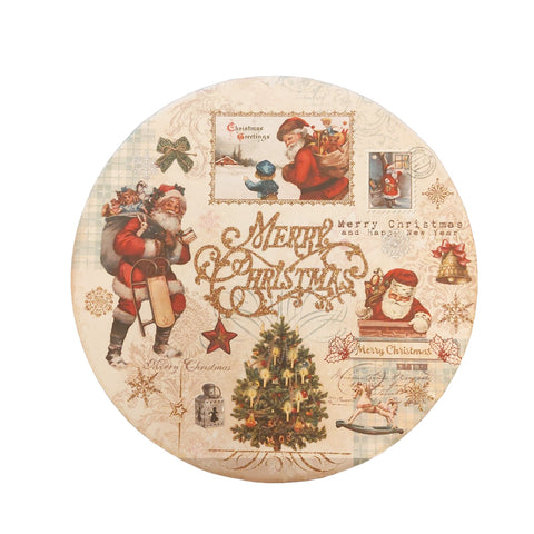 INART Ensemble de trois coffrets cadeaux de Noël avec anse et Père Noël Ø17xh18 cm