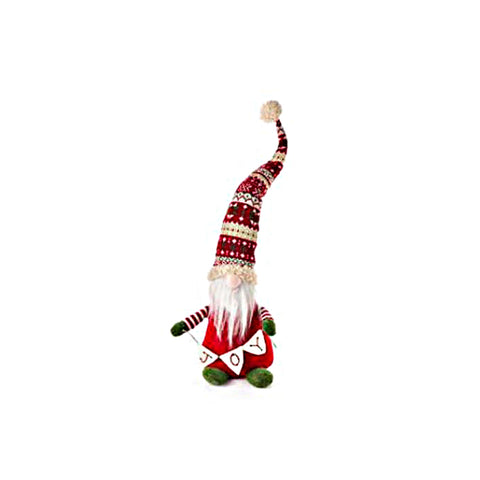 TISSU NUAGES Gnome avec écriture JOY Décoration de Noël en feutre et laine H64cm