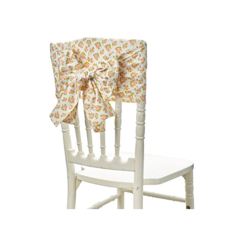 FABRIC CLOUDS Chair cover MARGARET bow with flowers 22x230 cm MAG64918