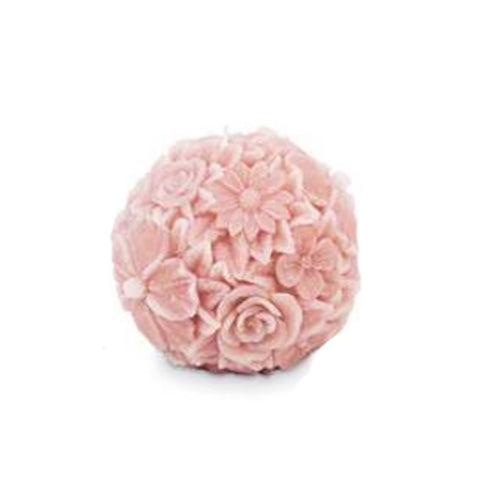 CERERIA PARMA Candela sfera media rose candela decorativa cera rosa cipria Ø10cm
