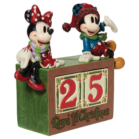 Enesco Mickey and Minnie countdown Christmas figurine in Jim Shore resin