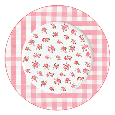 ISABELLE ROSE Porcelain plate HOLLY Shabby chic pink Ø23cm