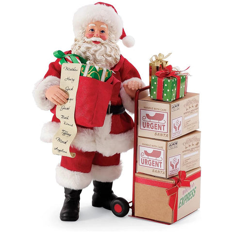Department 56 Possible Dreams Babbo Natale in resina con scatole regalo