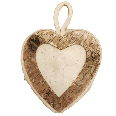 Angelica Home Christmas heart to hang aged effect in felt Ø16 cm