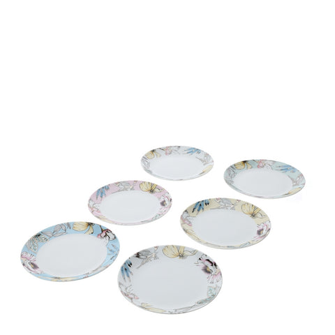 HERVIT Box Set 6 saucers gift box idea wedding favor colored porcelain Ø19 cm
