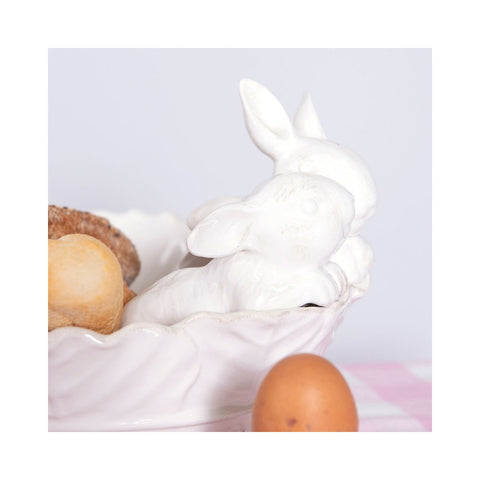 CLAYRE &amp; EEF Centerpiece with white rabbits 30x29x19 cm 6CE1041