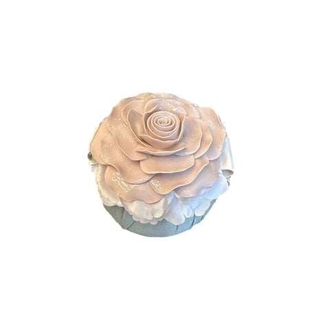 FIORI DI LENA Schtroumpf en porcelaine avec rose ornée de papillon en dentelle de strass vert rose Ø 7 cm