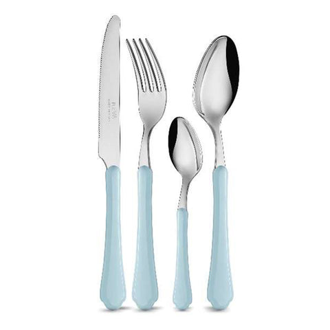 NEVA CUTLERY Romantic dusty blue 24-piece steel cutlery set for 6