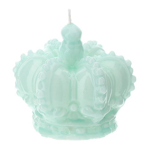 HERVIT Crown candle small decorative candle green lacquered Ø9x8 cm