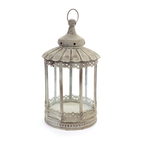NUVOLE DI STOFFA Lanterna portacandela con vetro in metallo con gancio bronzo, Vintage Shabby Chic Maria Vittoria Danidè