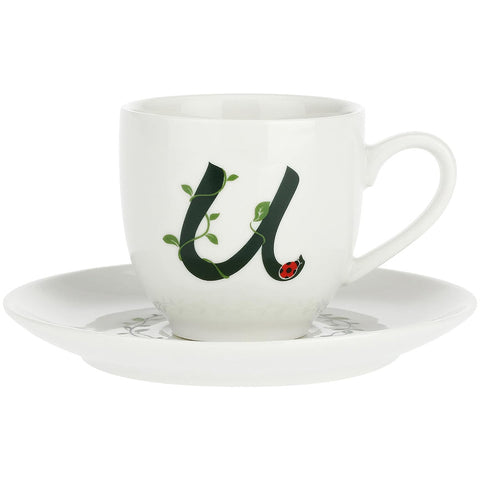 La Porcellana Bianca Coffee cup with saucer letter U "Solo Tua" 90 ml