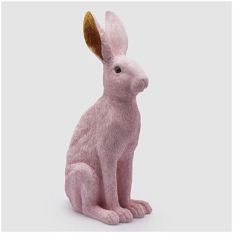 EDG - Enzo de Gasperi Shabby pink resin rabbit H54x28x17.5 cm