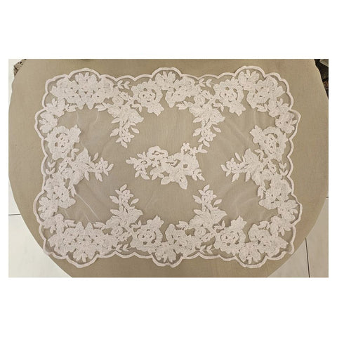 CHARME Tris handcrafted doilies with lace floral embroidery Made in Italy 6 variants (1pc)