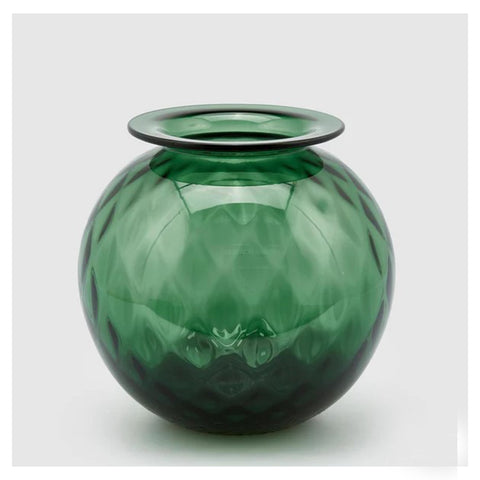 EDG Enzo de Gasperi Vase d'intérieur rond effet martelé en verre brillant, porte-fleurs ou plante 2 variantes