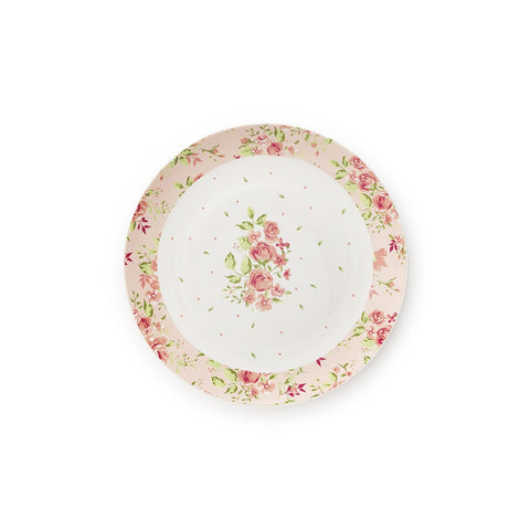 FABRIC CLOUDS Dinner plate ELIZABETH porcelain with flowers 2 variants Ø20 cm