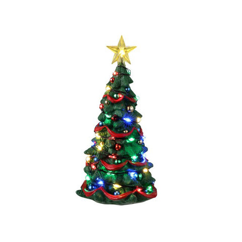 LEMAX Albero di natale per villaggio "Joyful Christmas Tree" con luci Led