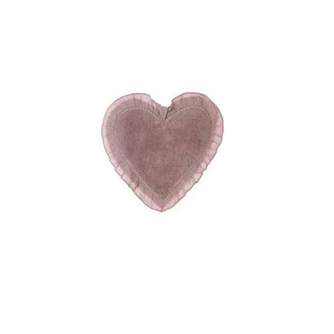 BLANC MARICLO Tapis de bain en forme de coeur avec volants 50x65 cm a28364