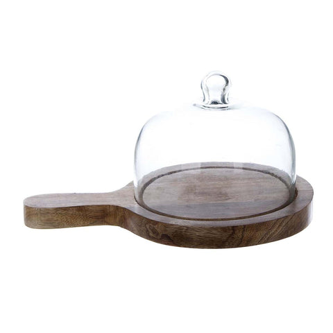 Blanc Mariclò Wooden tray with bell "Medea" 30x21x15 cm