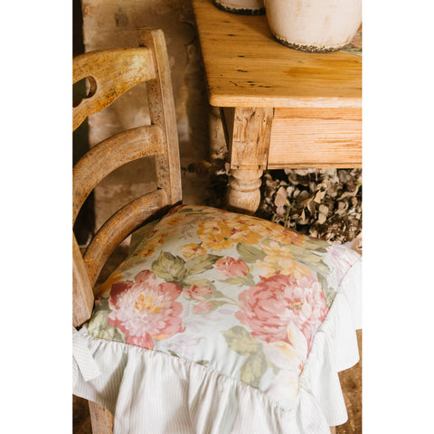 Nuvole di Stoffa Set of 2 chair cushions with "Grace" Shabby flounce 40x40+15 cm
