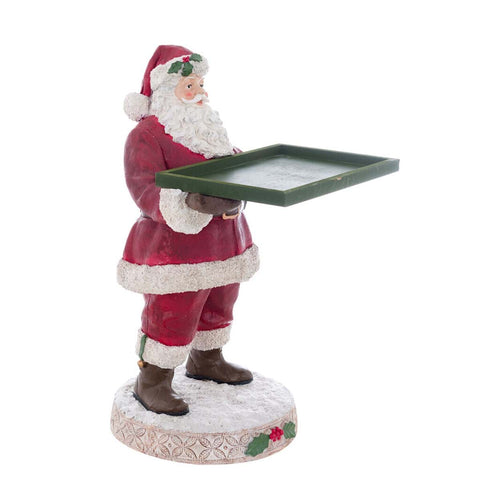 Blanc Mariclò medium Santa Claus with polyresin tray "Oh Holy Night"