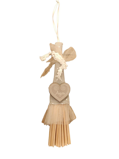 Angelica Home &amp; Country wooden Christmas decoration for tree with phrases two variants h20 cm