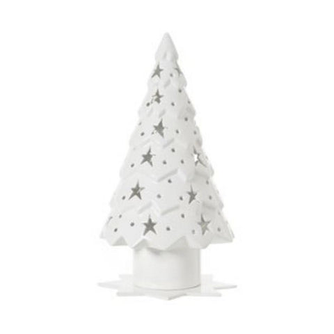 L'ARTE DI NACCHI Decoro albero di natale con stelle ceramica bianca Ø21 H42 cm