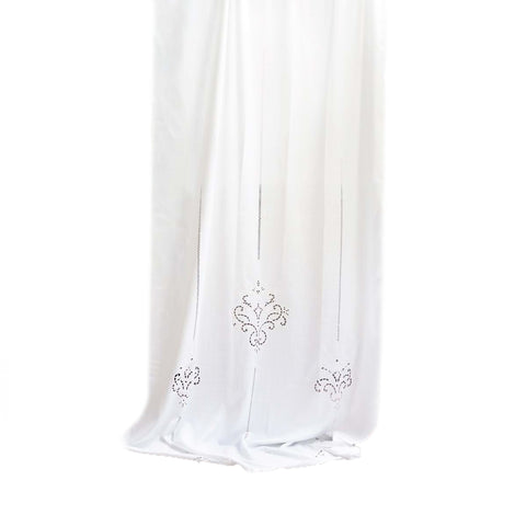 BLANC MARICLO' Set of 2 curtain panels with white carving 150x290 cm