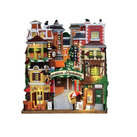 LEMAX Parisian Stairs illuminated building Build your own Christmas village 25402