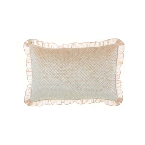 BLANC MARICLO' TRÉSOR velvet pillowcase with cotton frill 50x80 cm