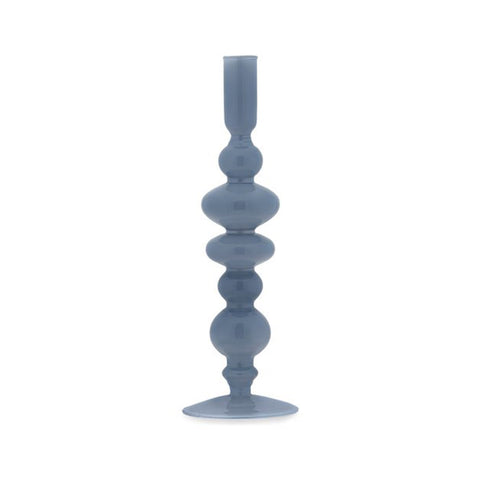 Fade Single table candlestick in opaque gray borosilicate glass Color glass "Living" Glamor h27 cm